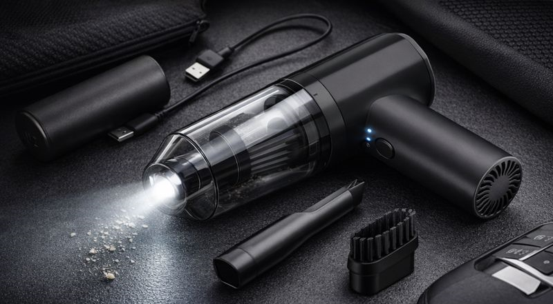 Aspiradora Portátil Recargable con Luz LED